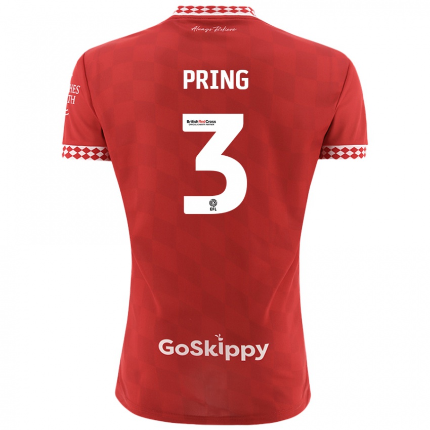 Kinderen Cameron Pring #3 Rood Thuisshirt Thuistenue 2024/25 T-Shirt