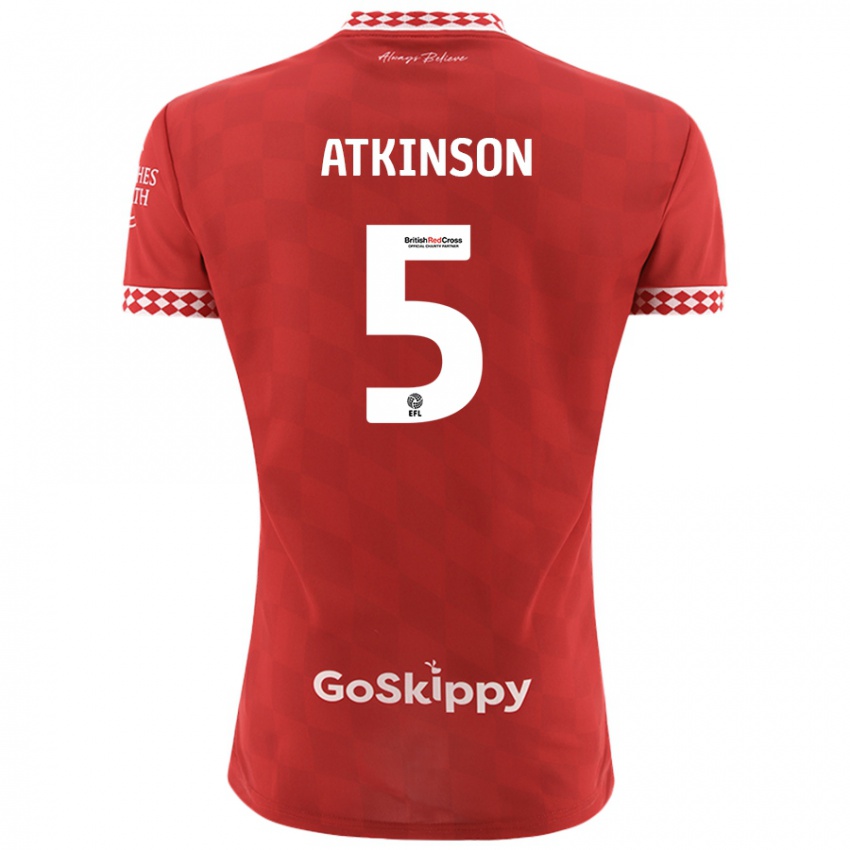 Kinderen Rob Atkinson #5 Rood Thuisshirt Thuistenue 2024/25 T-Shirt