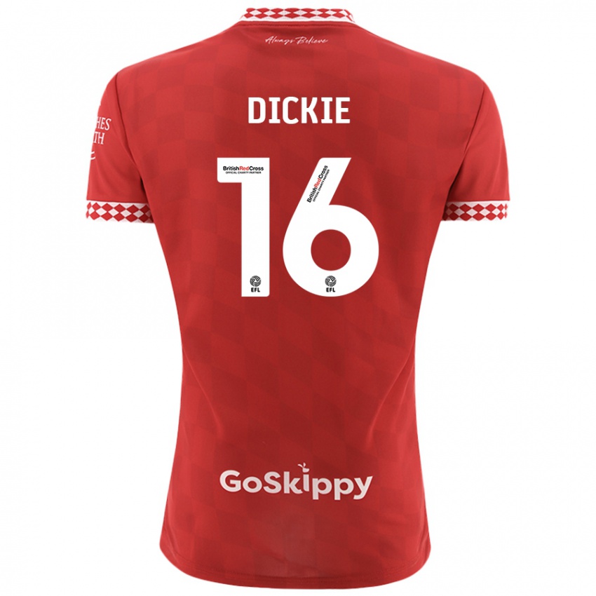 Kinderen Rob Dickie #16 Rood Thuisshirt Thuistenue 2024/25 T-Shirt