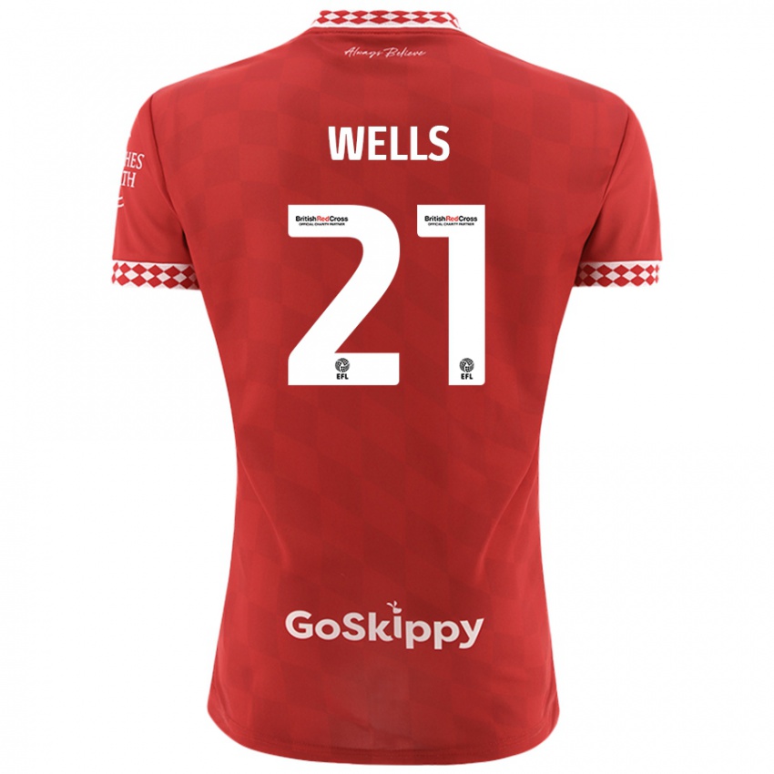 Kinderen Nahki Wells #21 Rood Thuisshirt Thuistenue 2024/25 T-Shirt