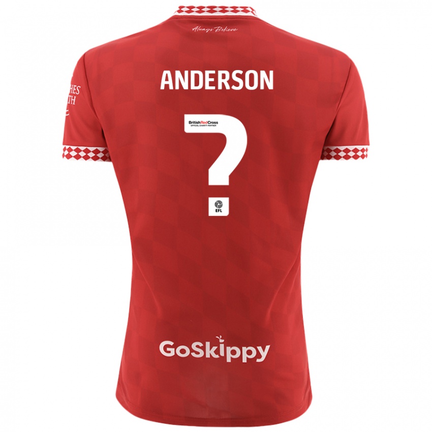 Kinderen Taine Anderson #0 Rood Thuisshirt Thuistenue 2024/25 T-Shirt