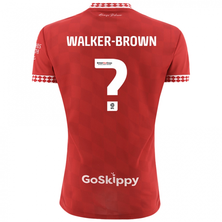 Kinderen Rushon Walker-Brown #0 Rood Thuisshirt Thuistenue 2024/25 T-Shirt