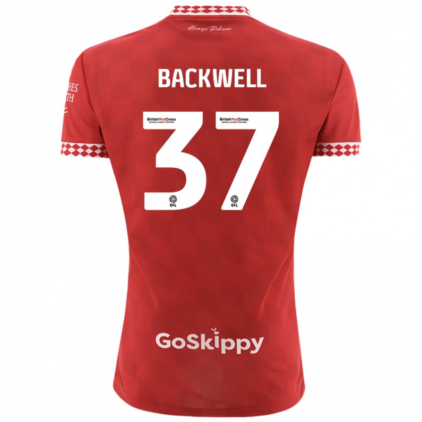 Kinderen Tommy Backwell #37 Rood Thuisshirt Thuistenue 2024/25 T-Shirt