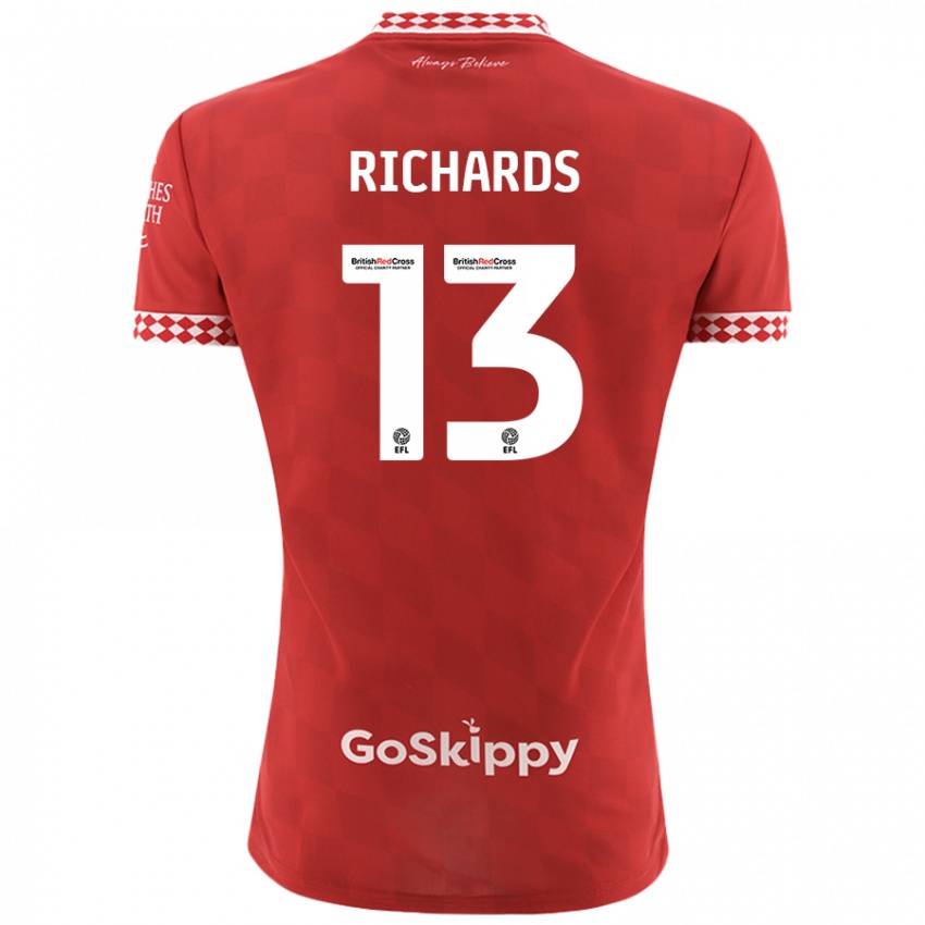 Kinderen Harvey Wiles-Richards #13 Rood Thuisshirt Thuistenue 2024/25 T-Shirt