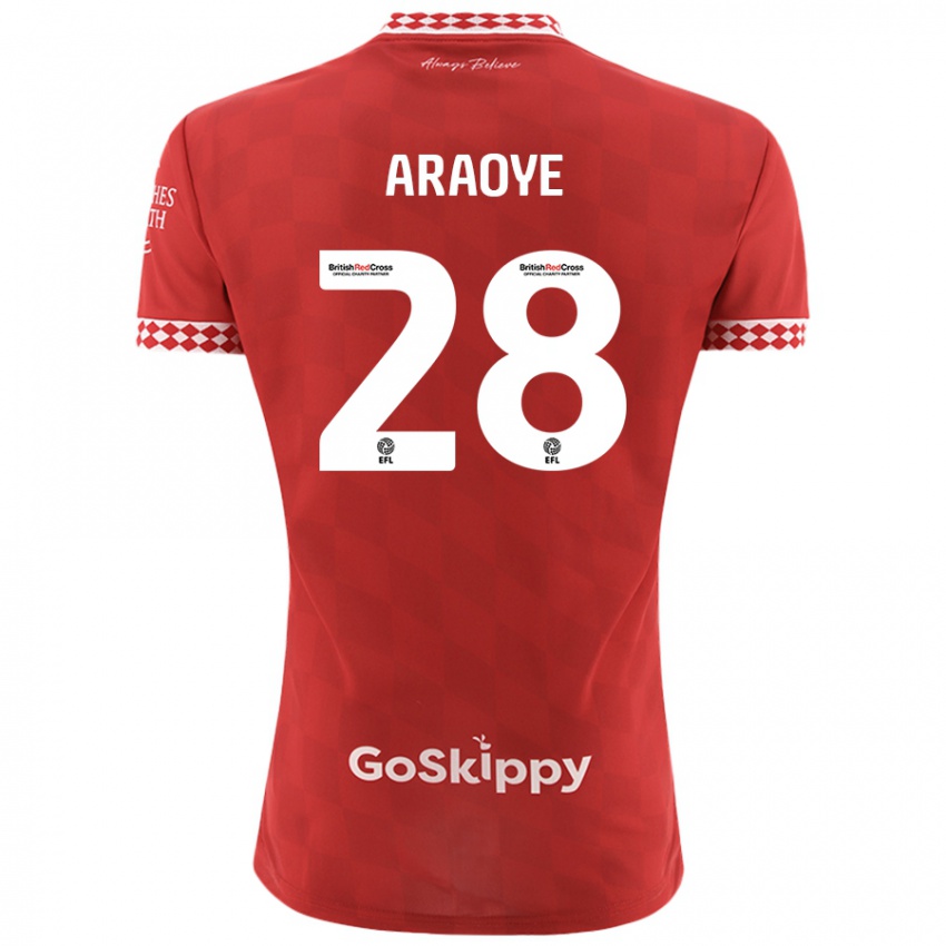 Kinderen Raphael Araoye #28 Rood Thuisshirt Thuistenue 2024/25 T-Shirt