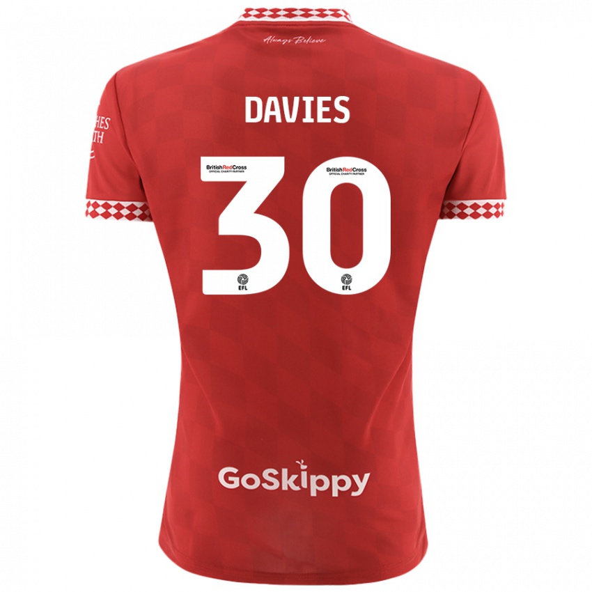 Kinderen Yasmin Davies #30 Rood Thuisshirt Thuistenue 2024/25 T-Shirt