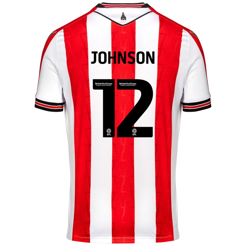 Kinderen Daniel Johnson #12 Rood Wit Thuisshirt Thuistenue 2024/25 T-Shirt