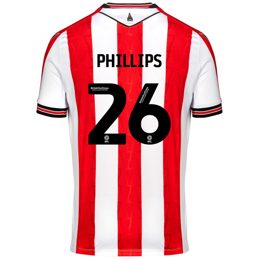 Kinderen Ashley Phillips #26 Rood Wit Thuisshirt Thuistenue 2024/25 T-Shirt