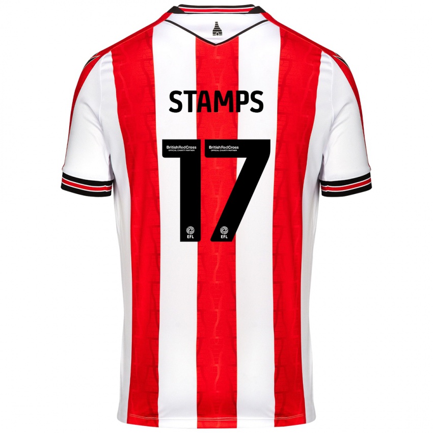 Kinderen Shannon Stamps #17 Rood Wit Thuisshirt Thuistenue 2024/25 T-Shirt