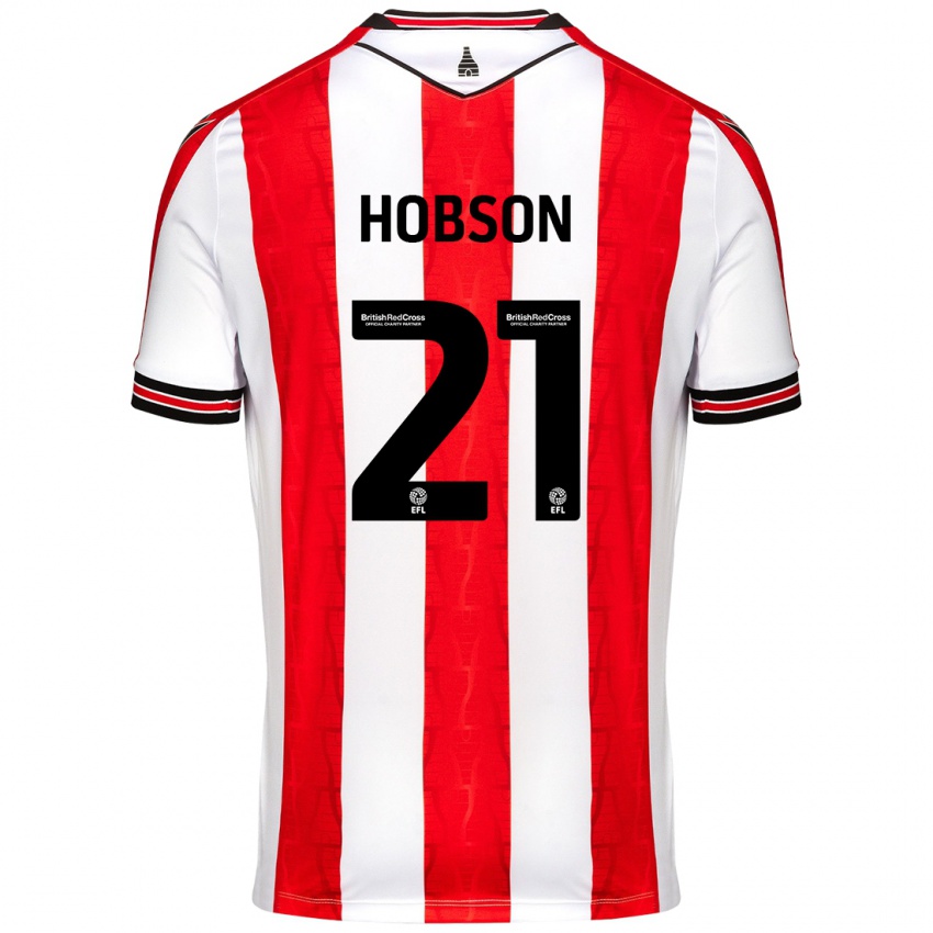 Kinderen Elizabeth Hobson #21 Rood Wit Thuisshirt Thuistenue 2024/25 T-Shirt