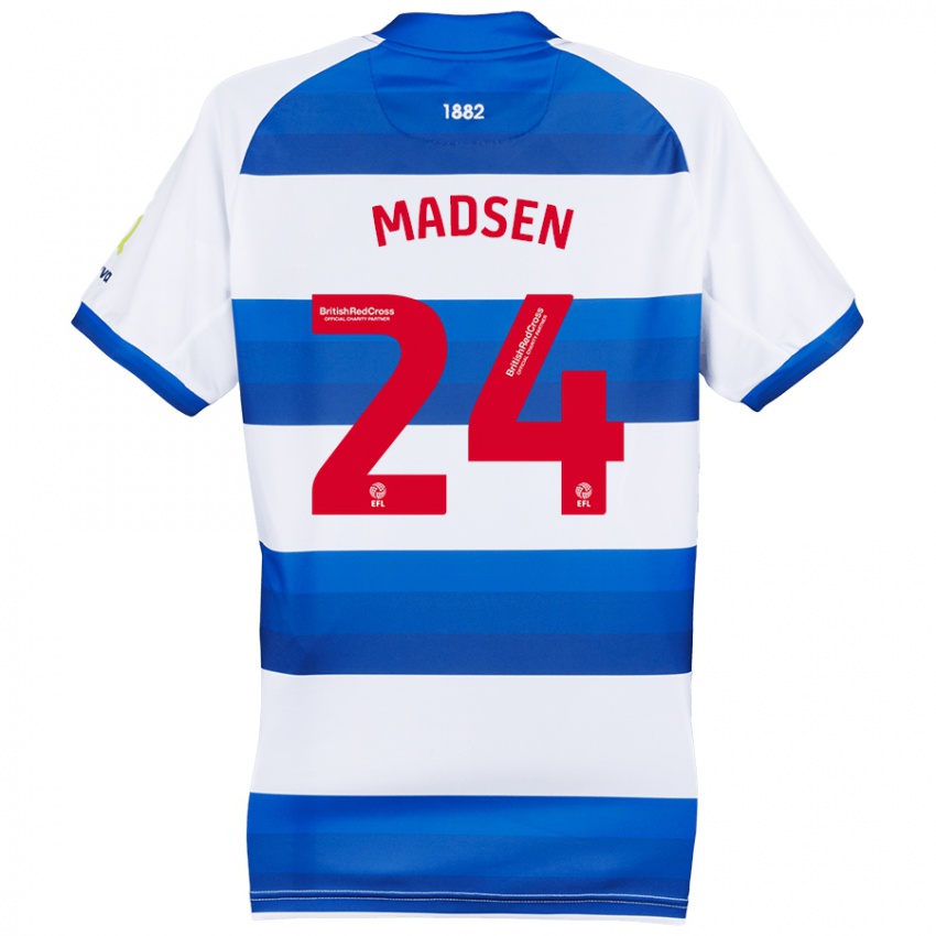 Kinderen Nicolas Madsen #24 Wit Blauw Thuisshirt Thuistenue 2024/25 T-Shirt