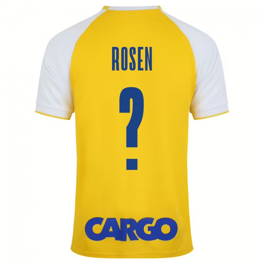 Kinderen Shahar Rosen #0 Geel Wit Thuisshirt Thuistenue 2024/25 T-Shirt