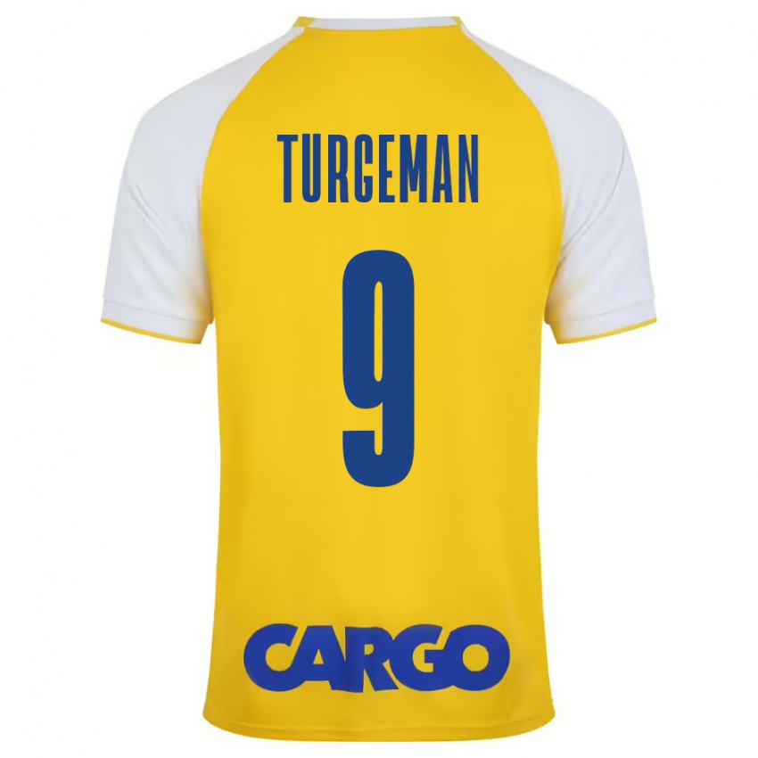 Kinderen Dor Turgeman #9 Geel Wit Thuisshirt Thuistenue 2024/25 T-Shirt