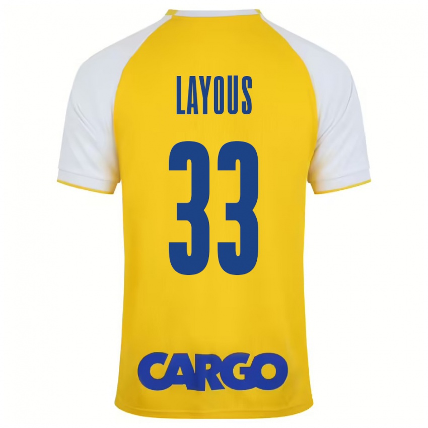 Kinderen Hisham Layous #33 Geel Wit Thuisshirt Thuistenue 2024/25 T-Shirt