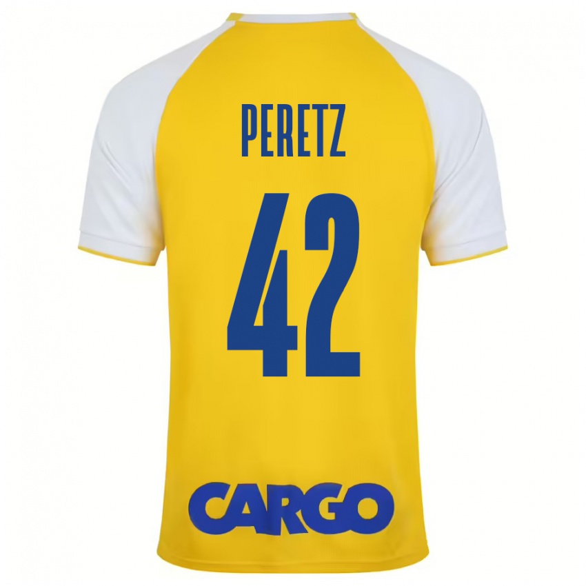 Kinderen Dor Peretz #42 Geel Wit Thuisshirt Thuistenue 2024/25 T-Shirt