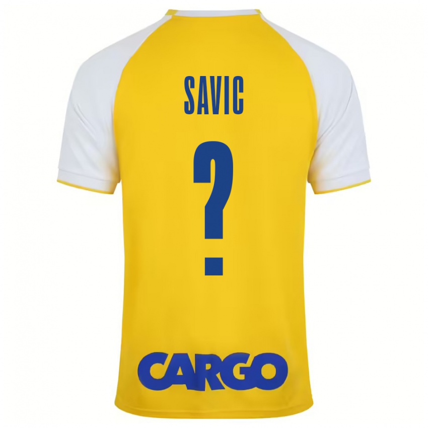 Kinderen Rom Savic #0 Geel Wit Thuisshirt Thuistenue 2024/25 T-Shirt