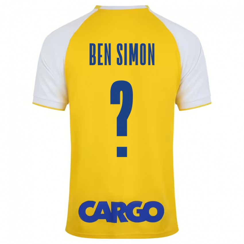 Kinderen Ilay Ben Simon #0 Geel Wit Thuisshirt Thuistenue 2024/25 T-Shirt