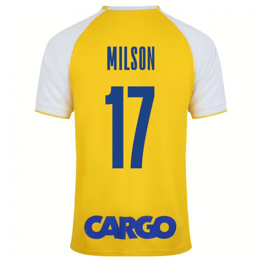 Kinderen Milson #17 Geel Wit Thuisshirt Thuistenue 2024/25 T-Shirt