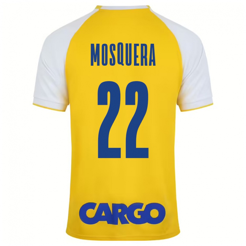 Kinderen Orlando Mosquera #22 Geel Wit Thuisshirt Thuistenue 2024/25 T-Shirt