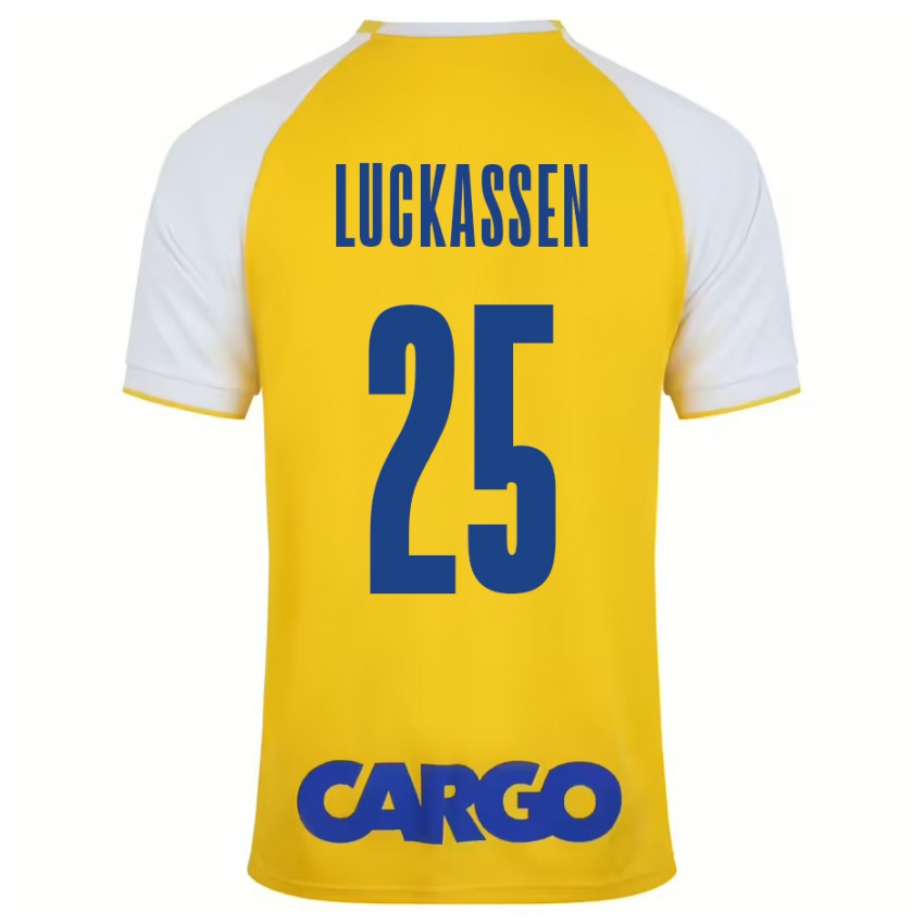 Kinderen Derrick Luckassen #25 Geel Wit Thuisshirt Thuistenue 2024/25 T-Shirt