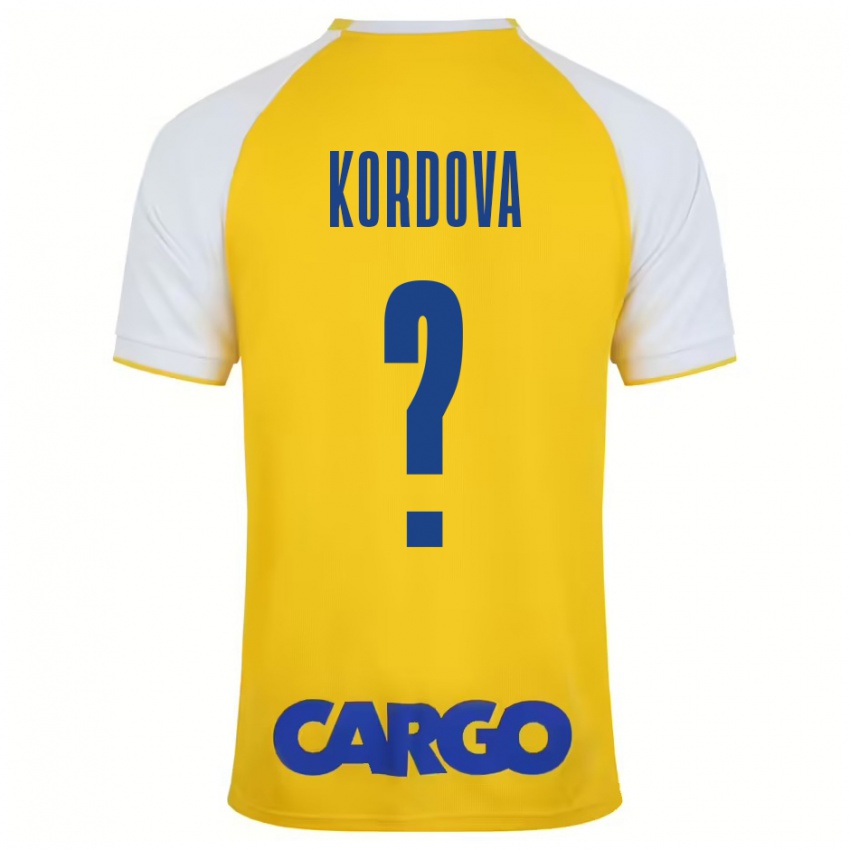 Kinderen Adir Kordova #0 Geel Wit Thuisshirt Thuistenue 2024/25 T-Shirt