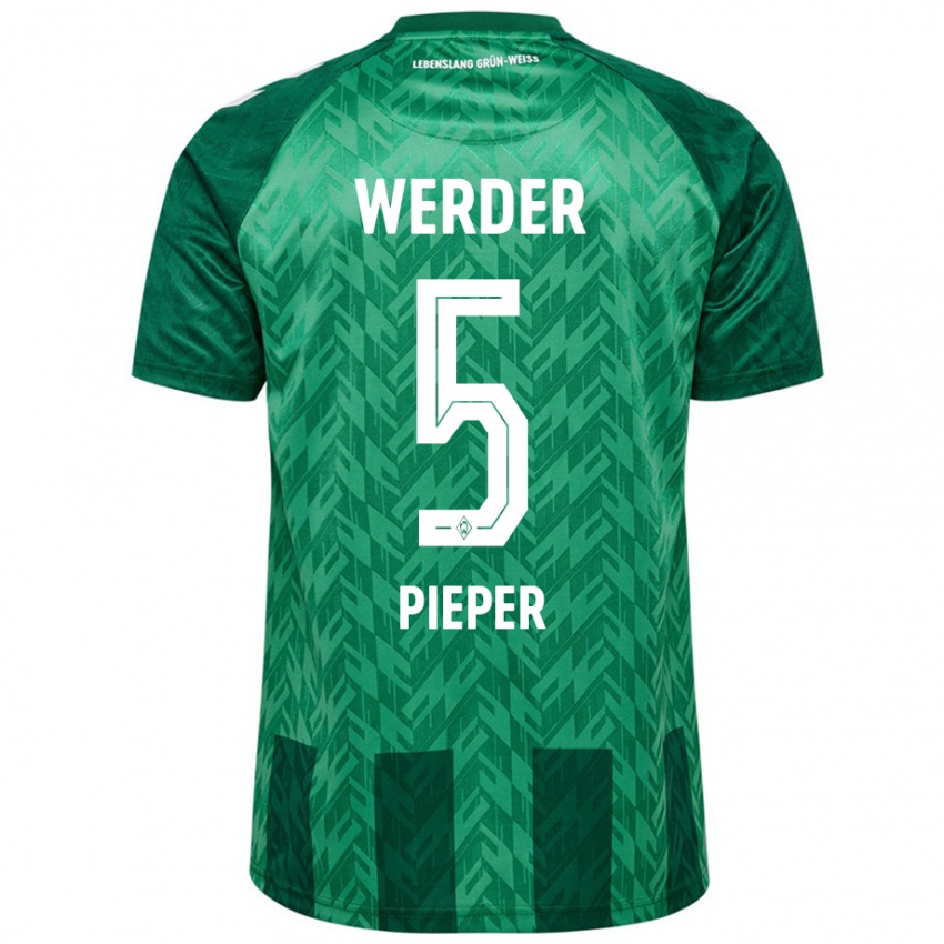 Kinderen Amos Pieper #5 Groen Thuisshirt Thuistenue 2024/25 T-Shirt