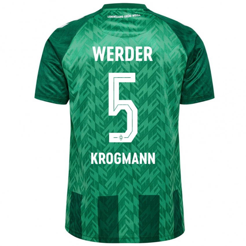 Kinderen Avid Krogmann #5 Groen Thuisshirt Thuistenue 2024/25 T-Shirt