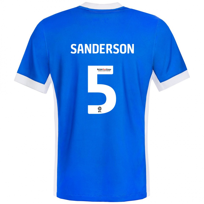 Kinderen Dion Sanderson #5 Blauw Wit Thuisshirt Thuistenue 2024/25 T-Shirt