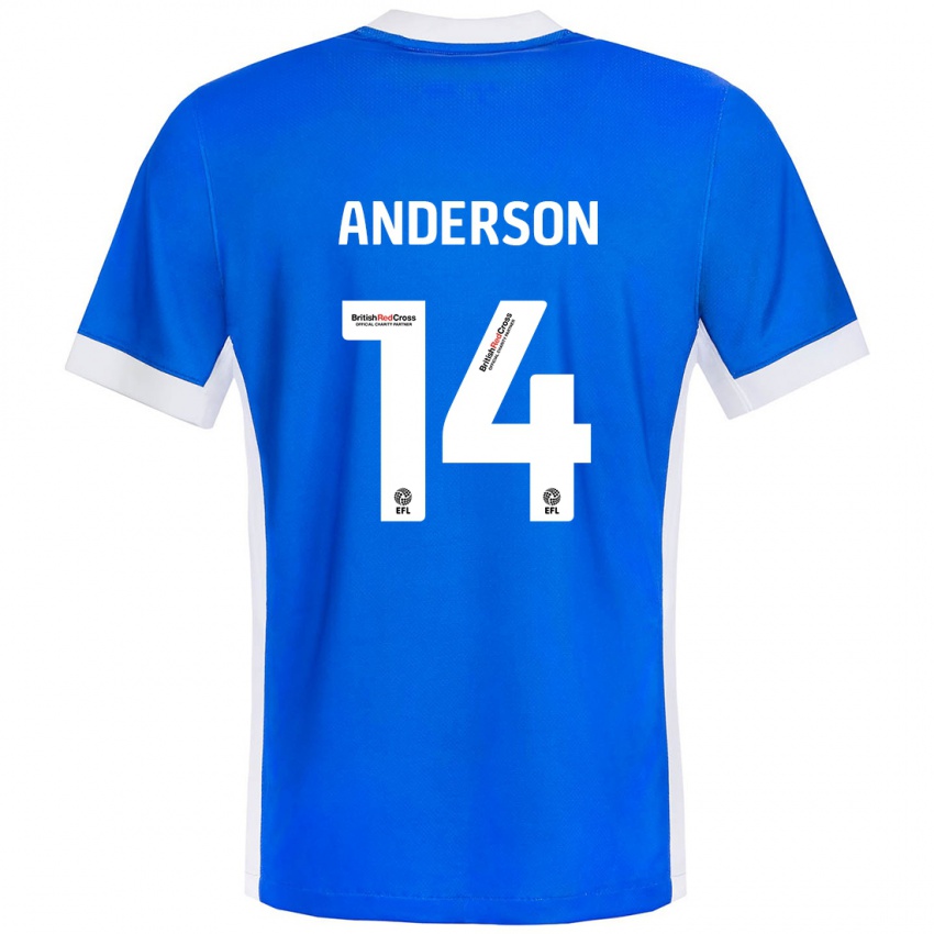 Kinderen Keshi Anderson #14 Blauw Wit Thuisshirt Thuistenue 2024/25 T-Shirt