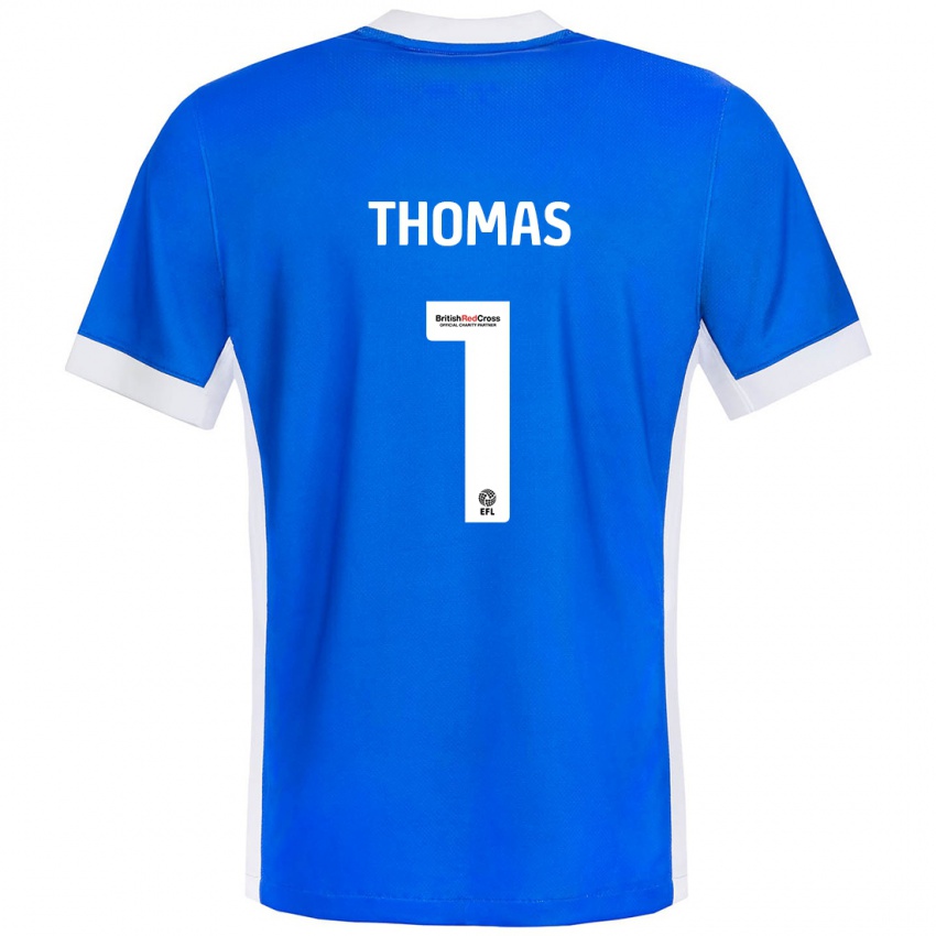 Kinderen Lucy Thomas #1 Blauw Wit Thuisshirt Thuistenue 2024/25 T-Shirt