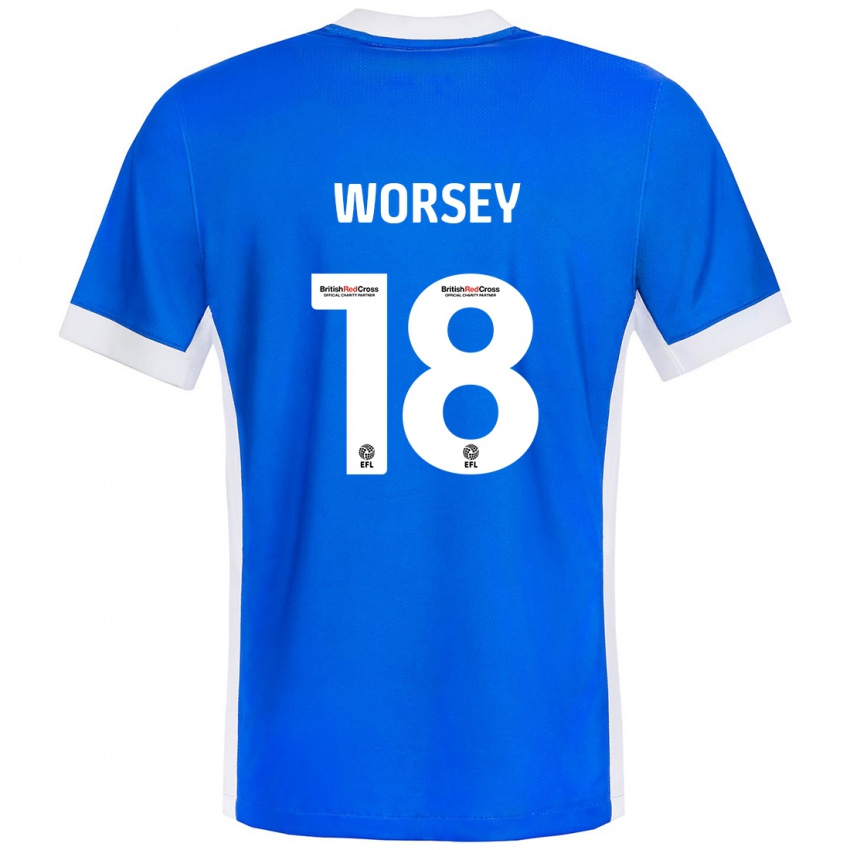 Kinderen Louanne Worsey #18 Blauw Wit Thuisshirt Thuistenue 2024/25 T-Shirt