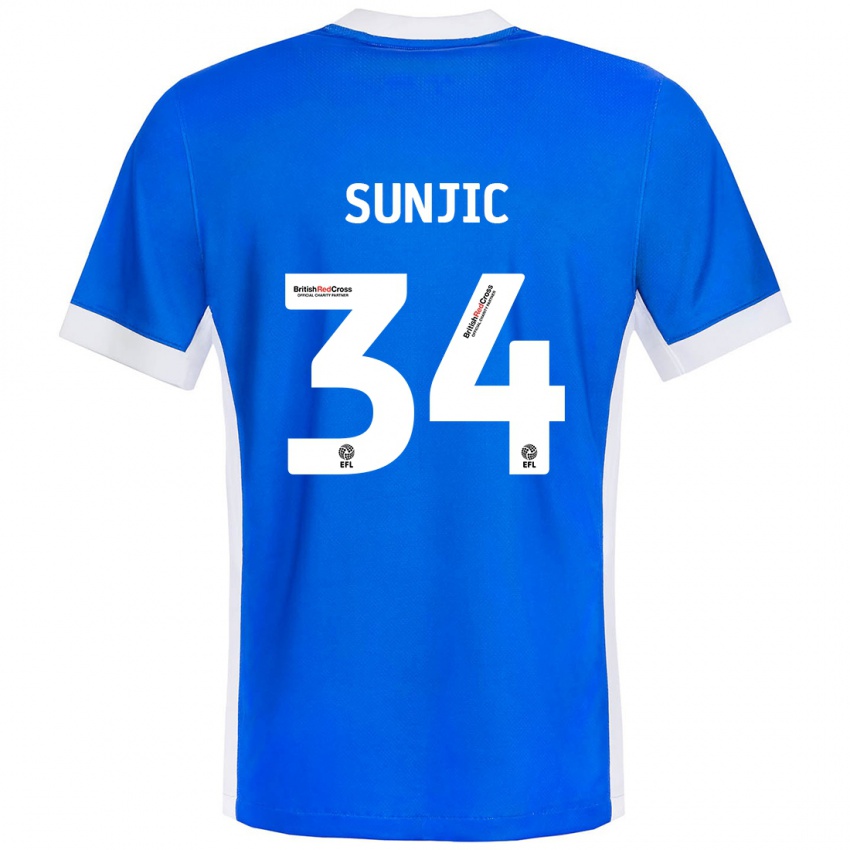 Kinderen Ivan Sunjic #34 Blauw Wit Thuisshirt Thuistenue 2024/25 T-Shirt