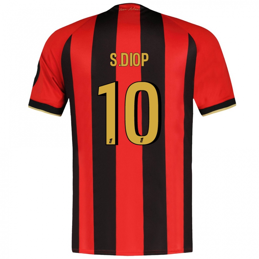 Kinderen Sofiane Diop #10 Rood Zwart Thuisshirt Thuistenue 2024/25 T-Shirt