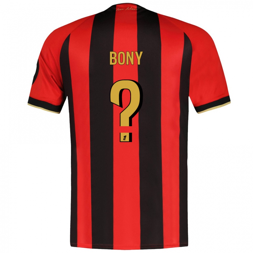 Kinderen Geoffroy Bony #0 Rood Zwart Thuisshirt Thuistenue 2024/25 T-Shirt