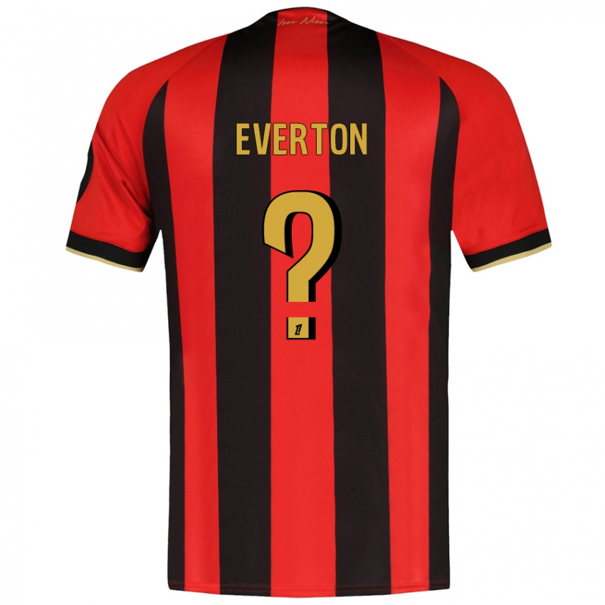 Kinderen Everton #0 Rood Zwart Thuisshirt Thuistenue 2024/25 T-Shirt