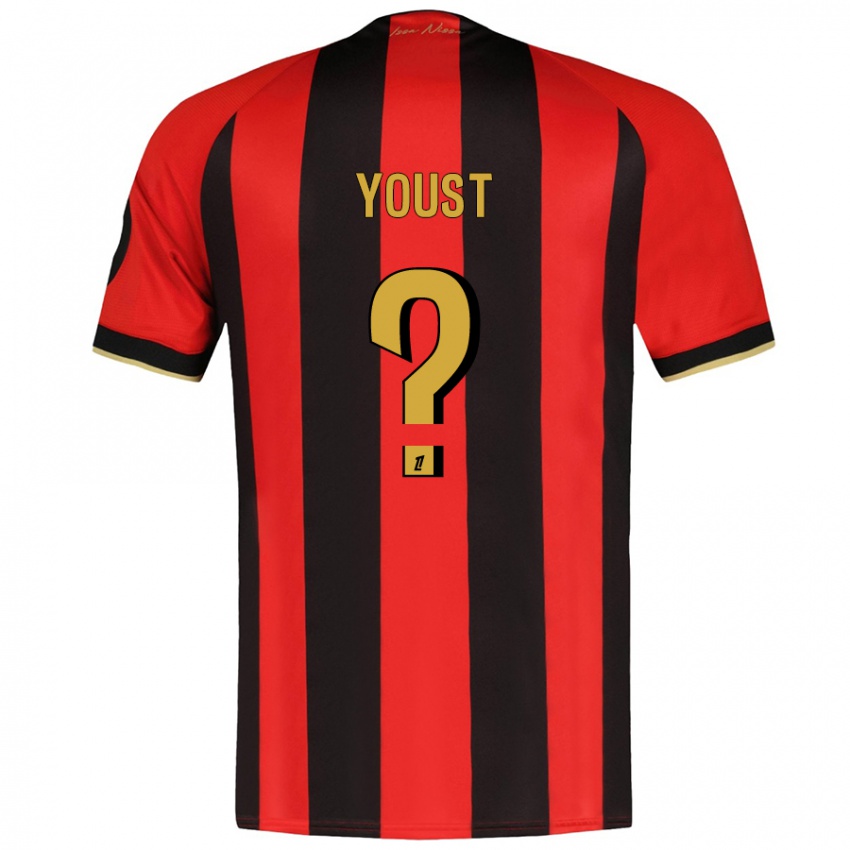 Kinderen Matys Youst #0 Rood Zwart Thuisshirt Thuistenue 2024/25 T-Shirt