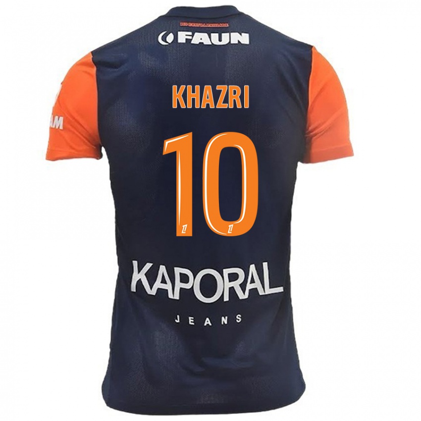 Kinderen Wahbi Khazri #10 Marineblauw Oranje Thuisshirt Thuistenue 2024/25 T-Shirt