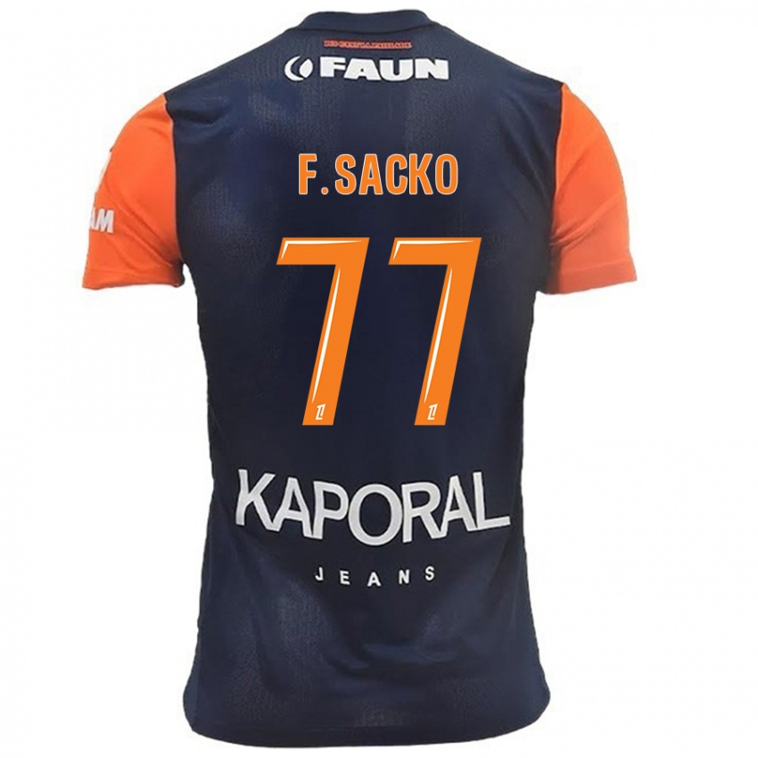 Kinderen Falaye Sacko #77 Marineblauw Oranje Thuisshirt Thuistenue 2024/25 T-Shirt