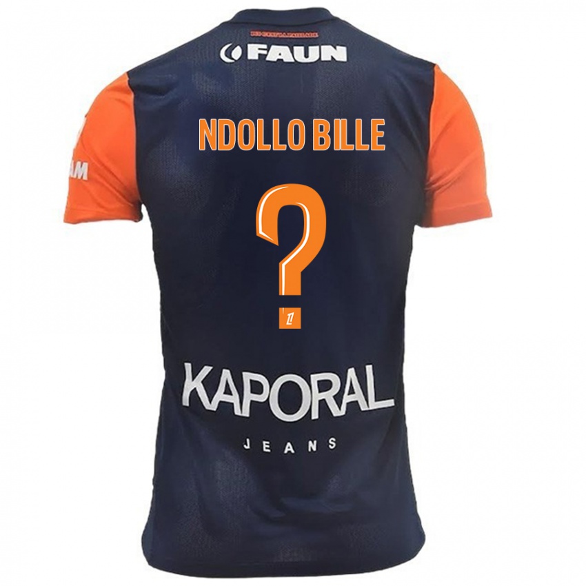 Kinderen Wilfried Ndollo Bille #0 Marineblauw Oranje Thuisshirt Thuistenue 2024/25 T-Shirt