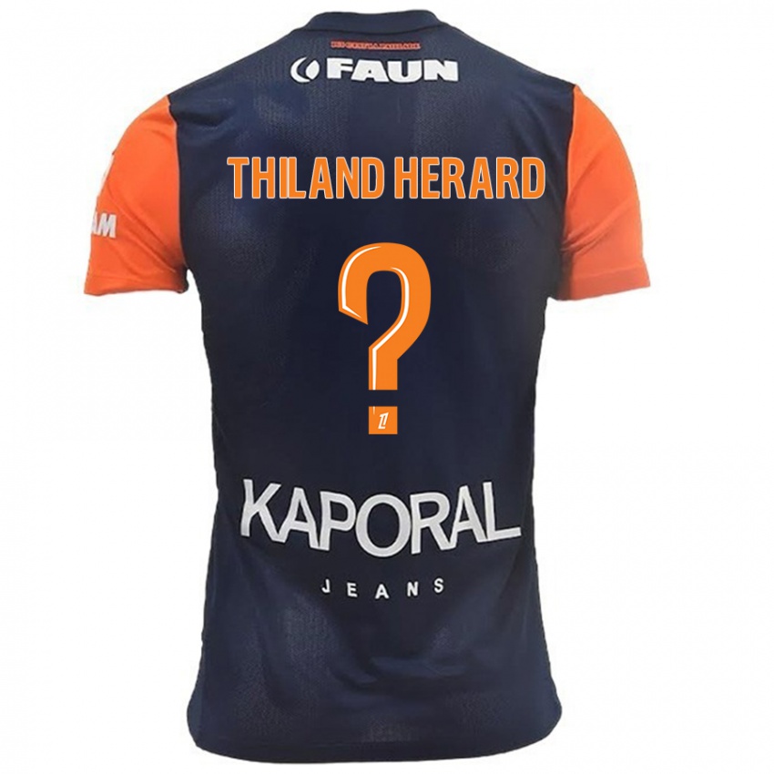 Kinderen Robin Thiland Herard #0 Marineblauw Oranje Thuisshirt Thuistenue 2024/25 T-Shirt