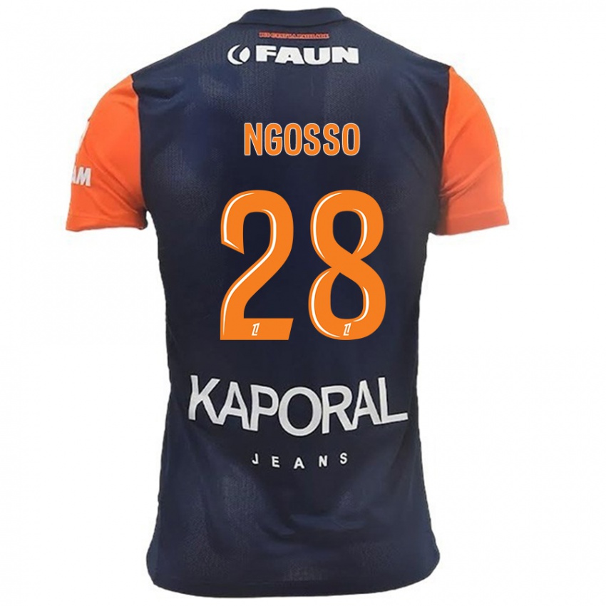 Kinderen Glenn Ngosso #28 Marineblauw Oranje Thuisshirt Thuistenue 2024/25 T-Shirt