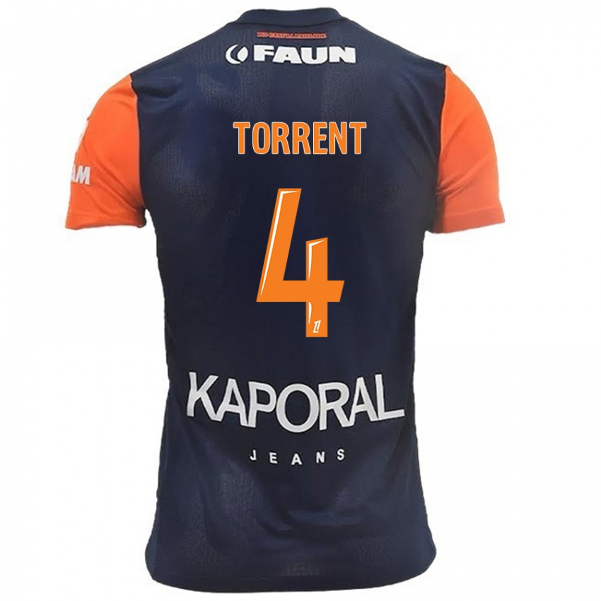 Kinderen Marion Torrent #4 Marineblauw Oranje Thuisshirt Thuistenue 2024/25 T-Shirt