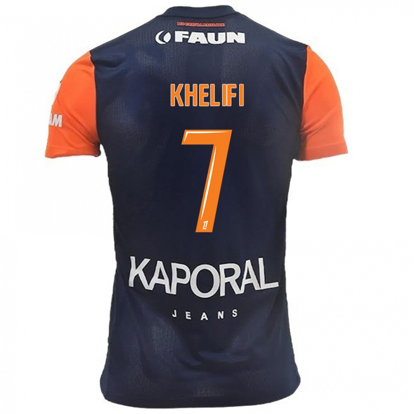 Kinderen Léa Khelifi #7 Marineblauw Oranje Thuisshirt Thuistenue 2024/25 T-Shirt