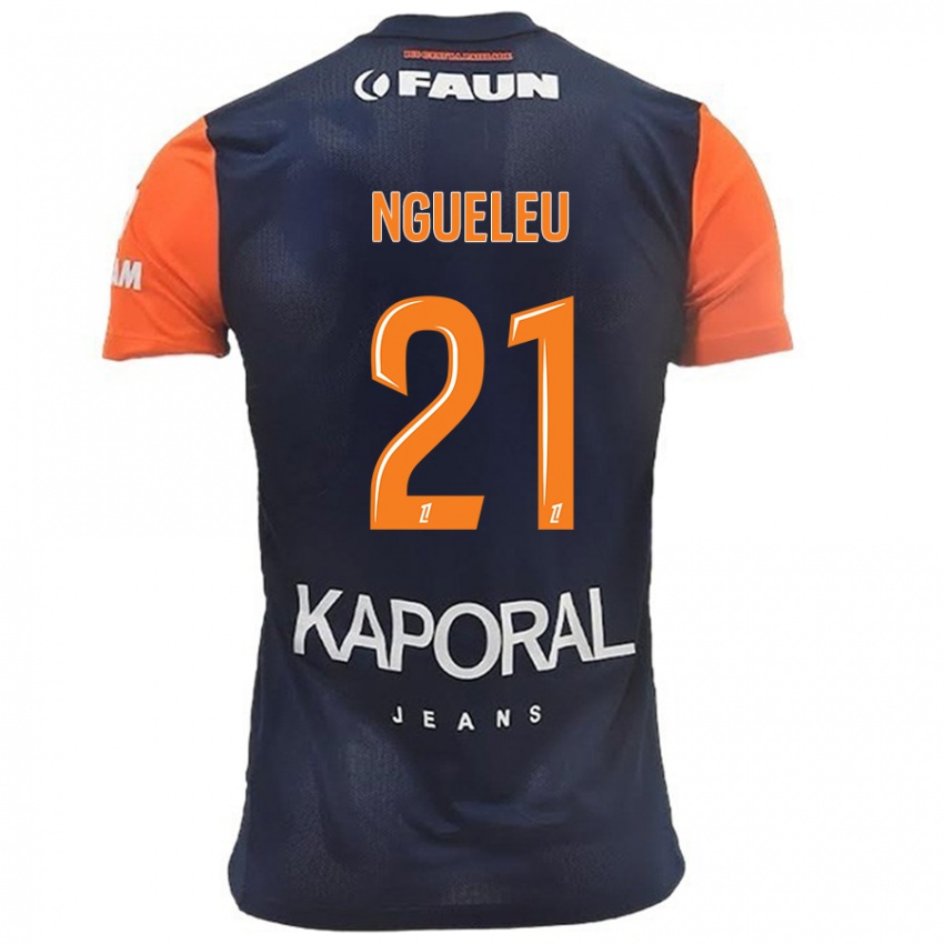 Kinderen Nina Ngueleu #21 Marineblauw Oranje Thuisshirt Thuistenue 2024/25 T-Shirt