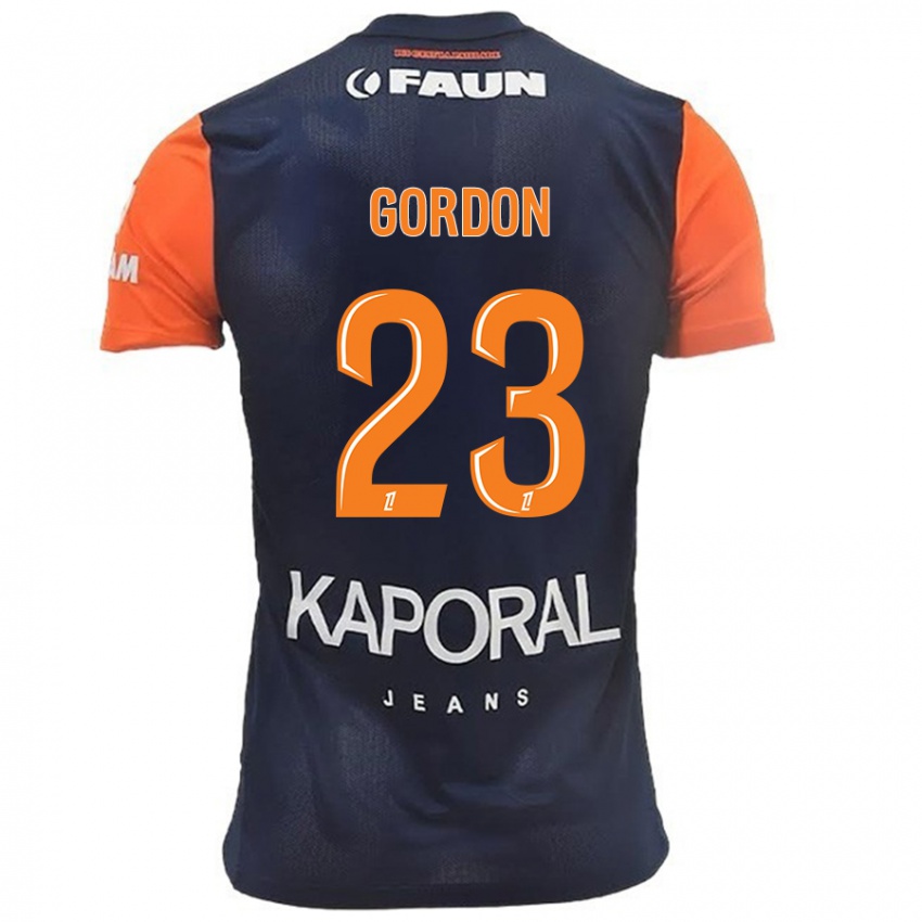 Kinderen Sh'nia Gordon #23 Marineblauw Oranje Thuisshirt Thuistenue 2024/25 T-Shirt