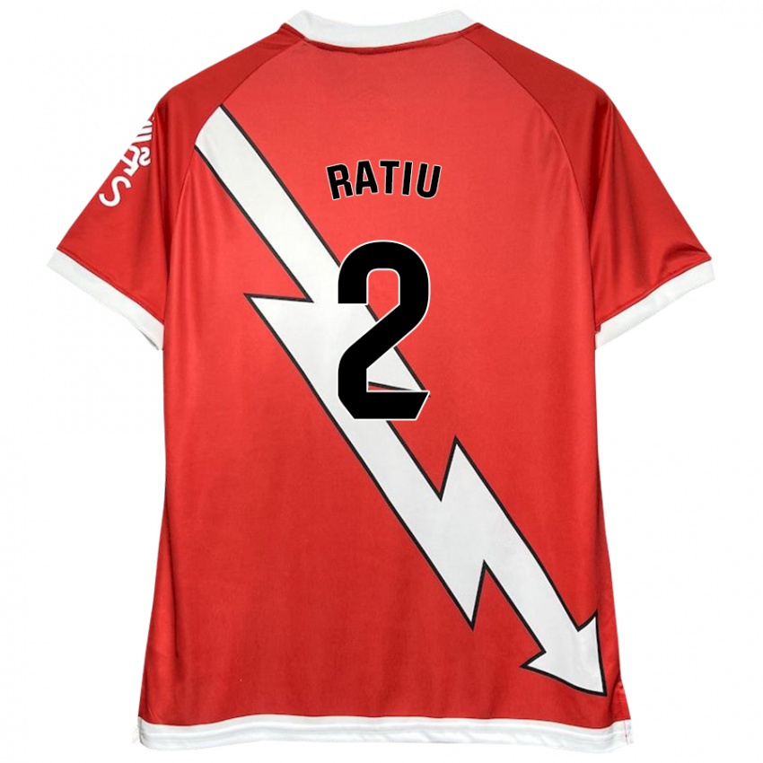 Kinderen Andrei Rațiu #2 Wit Rood Thuisshirt Thuistenue 2024/25 T-Shirt