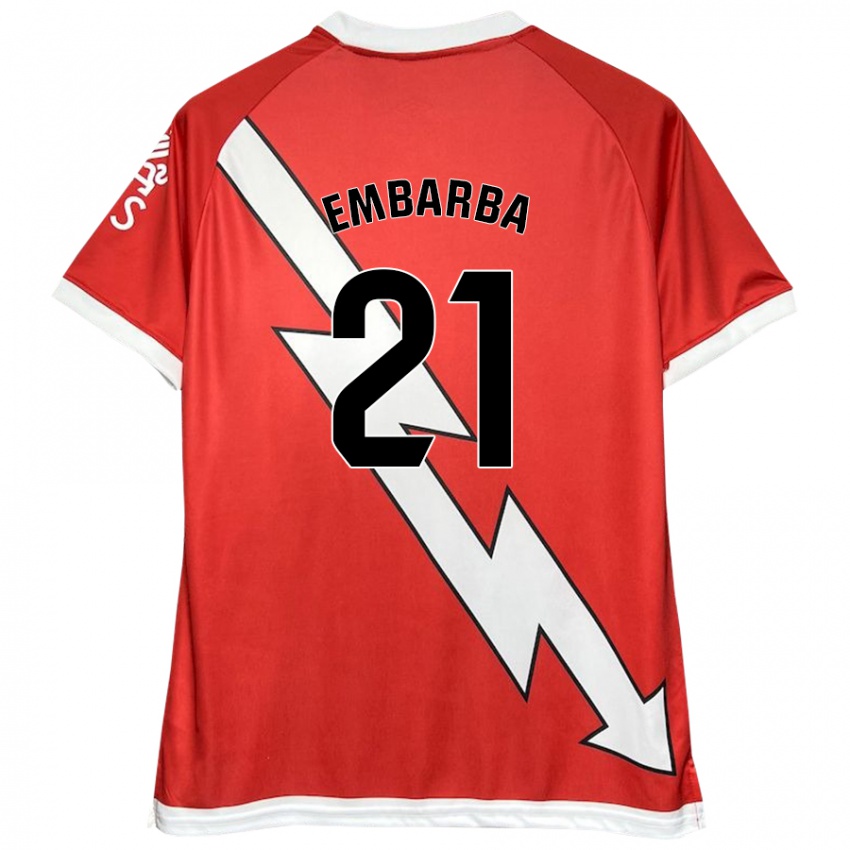 Kinderen Adrián Embarba #21 Wit Rood Thuisshirt Thuistenue 2024/25 T-Shirt