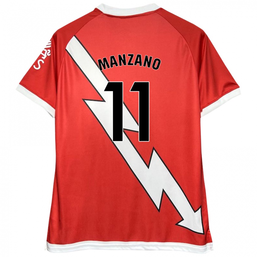 Kinderen Sergio Manzano #11 Wit Rood Thuisshirt Thuistenue 2024/25 T-Shirt