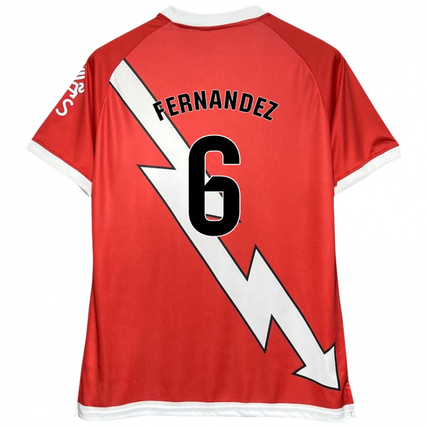 Kinderen Paula Fernández #6 Wit Rood Thuisshirt Thuistenue 2024/25 T-Shirt