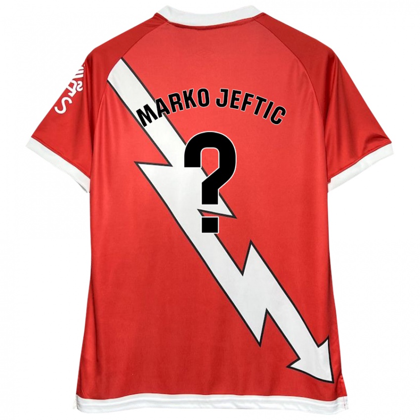 Kinderen Marko Jeftic #0 Wit Rood Thuisshirt Thuistenue 2024/25 T-Shirt